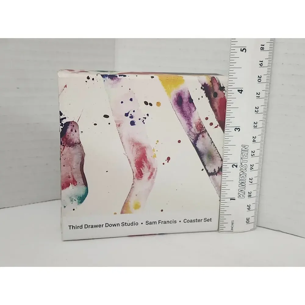 2015 Third Drawer Down Sam Francis Abstract Art Corkboard Coaster Set of 4 Boxed